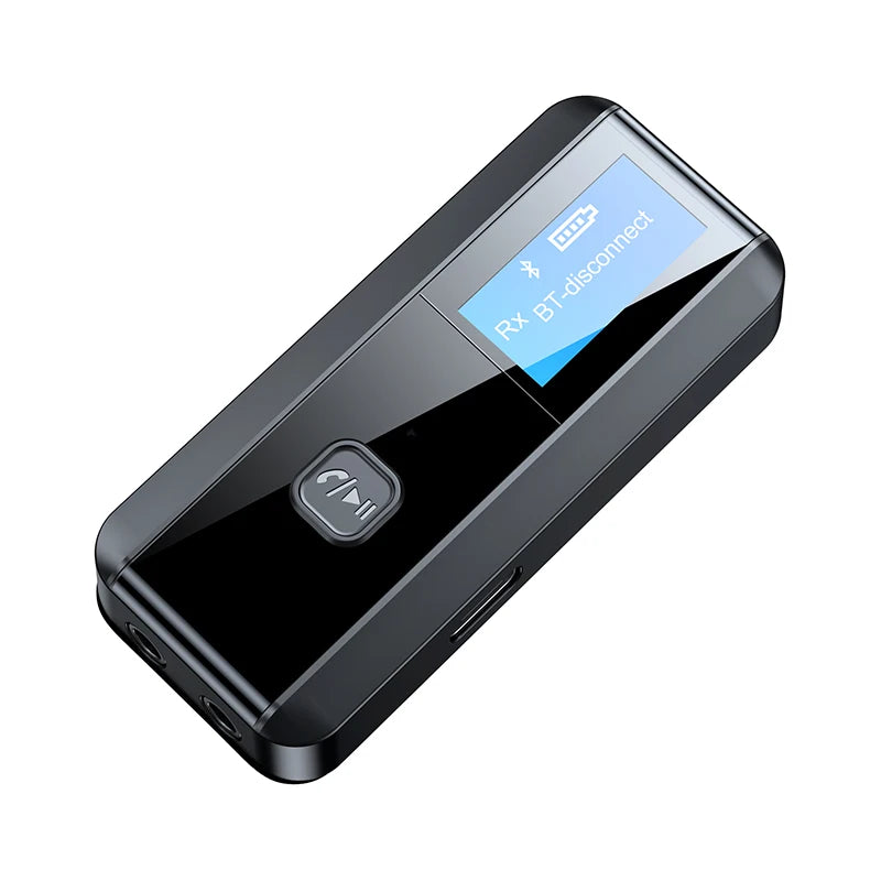LCD display screen Bluetooth 5.0 receiver transmitter 2-in-1 audio adapter computer TV speaker
