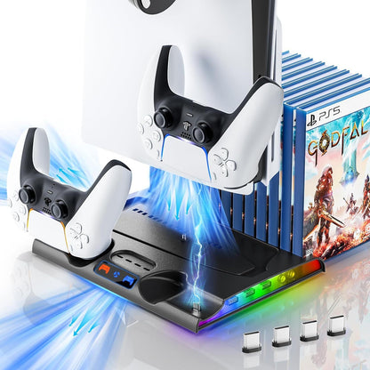 PS5 SLIM dedicated charging dock p5SLIM cooling base thin fan disc storage rack