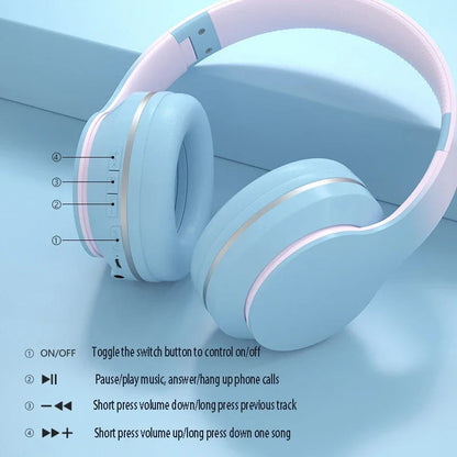 DR56 Headset Wireless Bluetooth Headset Children's Online Game Class Call E-sports Headset New Gradient.