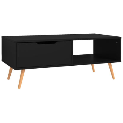 Coffee Table Black 39.4"x19.5"x16.9" Engineered Wood