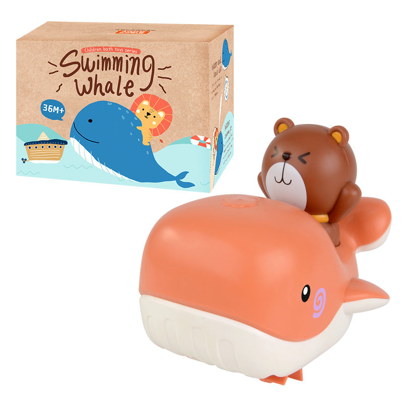 Amphibious bathing water spray clockwork toy