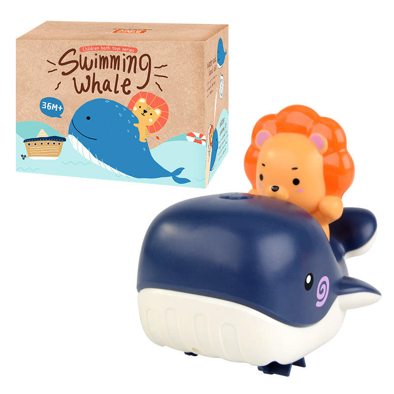 Amphibious bathing water spray clockwork toy