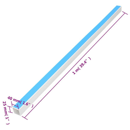 Cable Trunking Self-Adhesive 1.6"x1" 32.8'PVC