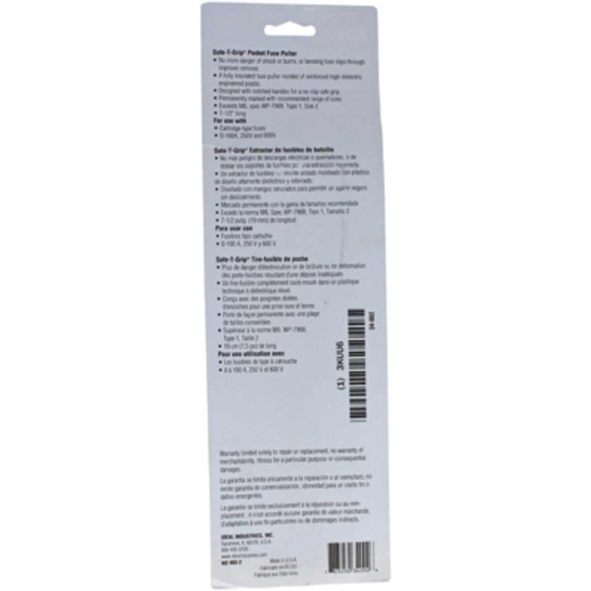 IDEAL 34-002 Safe-T-Grip Fuse Puller (Medium)