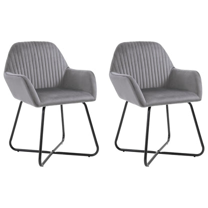 Dining Chairs 2 pcs Gray Velvet