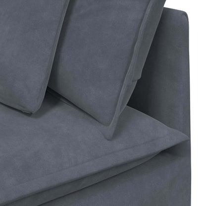 Modular Sofa with Cushions Velvet Dark Gray