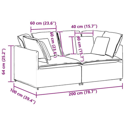 Modular Sofa with Cushions Velvet Dark Gray