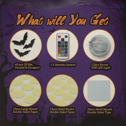 LED SpookyGlow Bat Decor