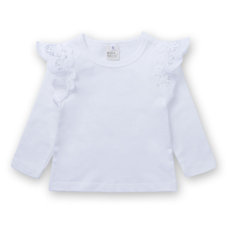 Lace Cotton Long-sleeved T-shirt Bottoming Shirt