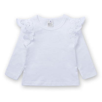 Lace Cotton Long-sleeved T-shirt Bottoming Shirt