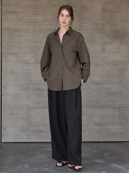 Relaxed Fit Pure Cotton Button-Down Shirt