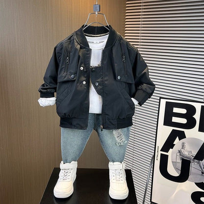 Boys' Western-style Fashionable Baseball Jacket