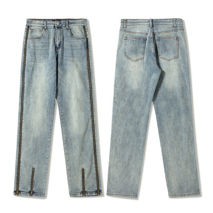 Fashion Personalized Washed Worn Jeans Men