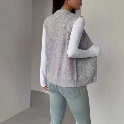 Women's Loose Single Breasted Sweater Vest