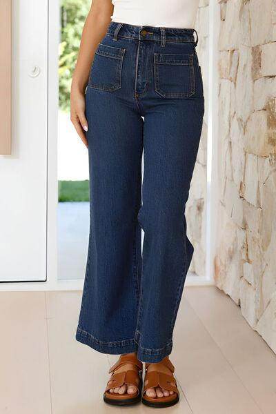 High Waist Bootcut Jeans with Pockets for Stylish Comfort