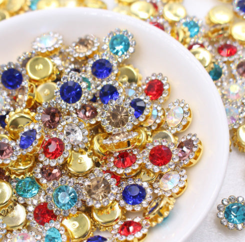 Receptacle Round Double Layer Diamond Flower DIY Bow Shoe Bag Clothing Accessories