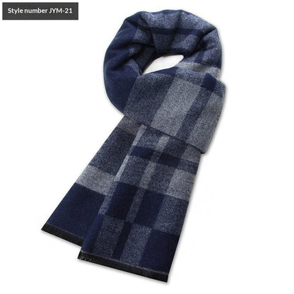 Mens Wool-Blend Plaid Scarf Winter Warmth & Extra Thickness