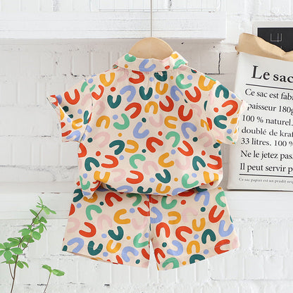 Boy Summer Clothing Shirt And Shorts Suit