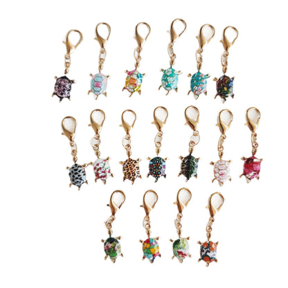 Colorful Oil-drop Turtle Keychain Pendant, Alloy Accessory, Creative Design