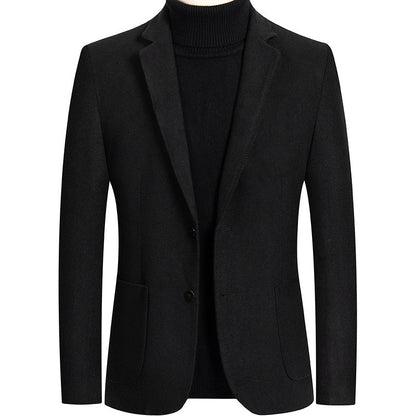 Autumn And Winter Solid Color Short Wool Woolen Men's Suit