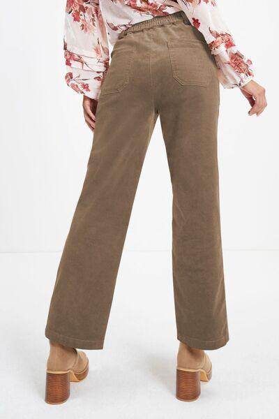 Half Elastic Waist Straight Pants for Comfortable Fit