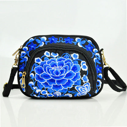 Reversible Embroidered Canvas Coin Purse