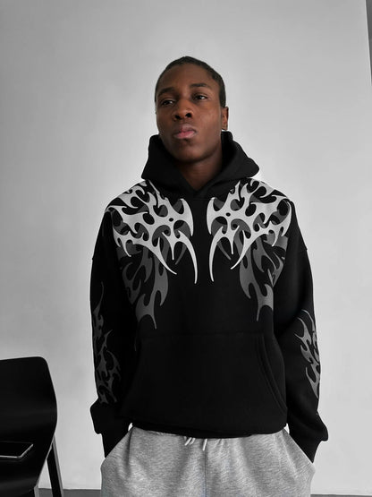 Printed Pullover Unisex Street Hoodie
