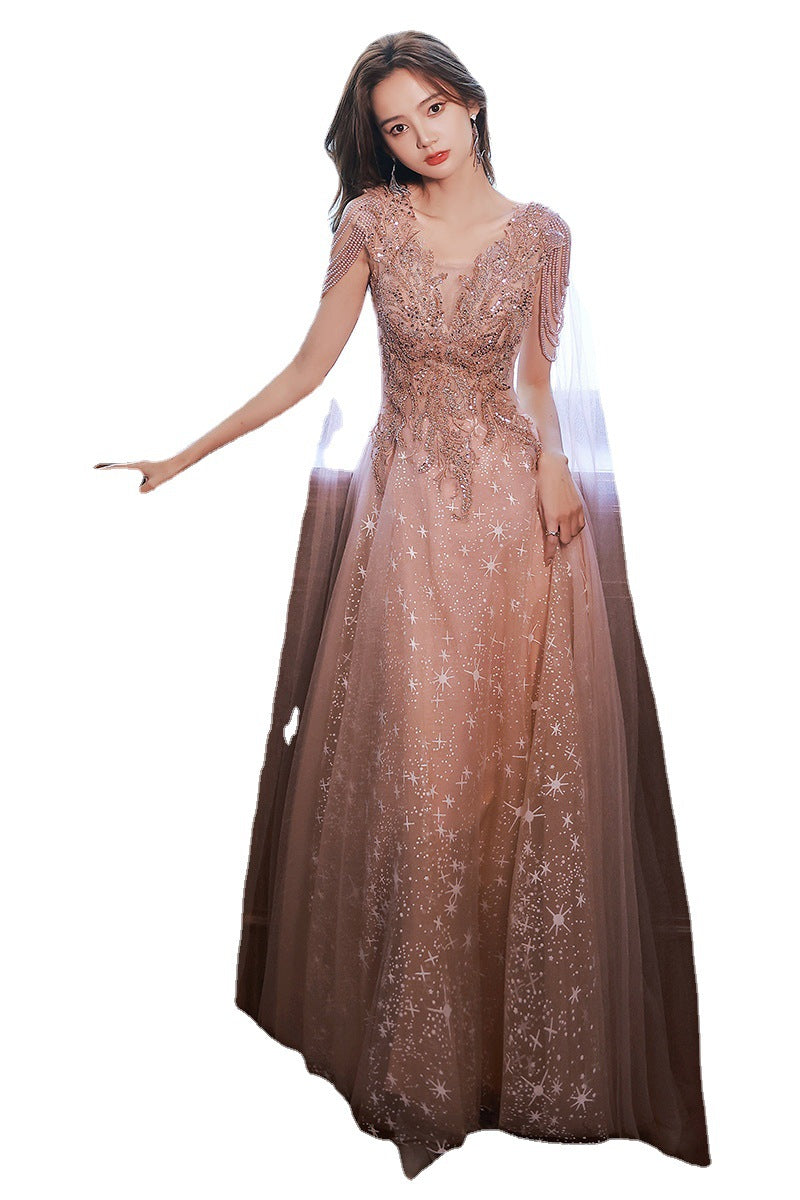 Temperament Celebrity Host Starry Sky Dress