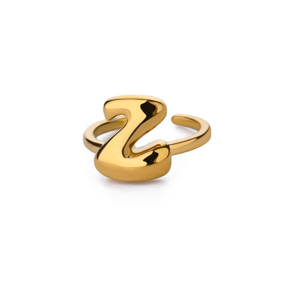 Cute Bubble Letters Ring Gold 18K Gold Plated Ring