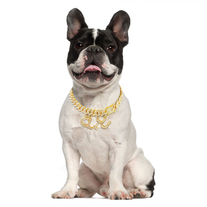 Luxury Alloy Dog Firewood Walking Collar