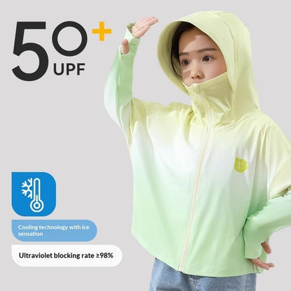 Kids Gradient Summer Ice-Silk Cooling Jacket Sun-Protection Clothing