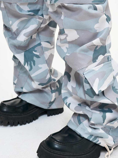 Camouflage Loose Wide Leg Paratrooper Pants Men