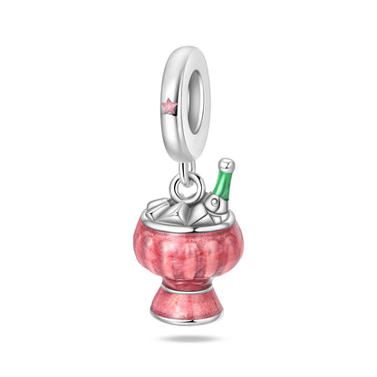 Festive-themed Beer Glass And Wine Glass Pendant Bead Bracelet Accessories