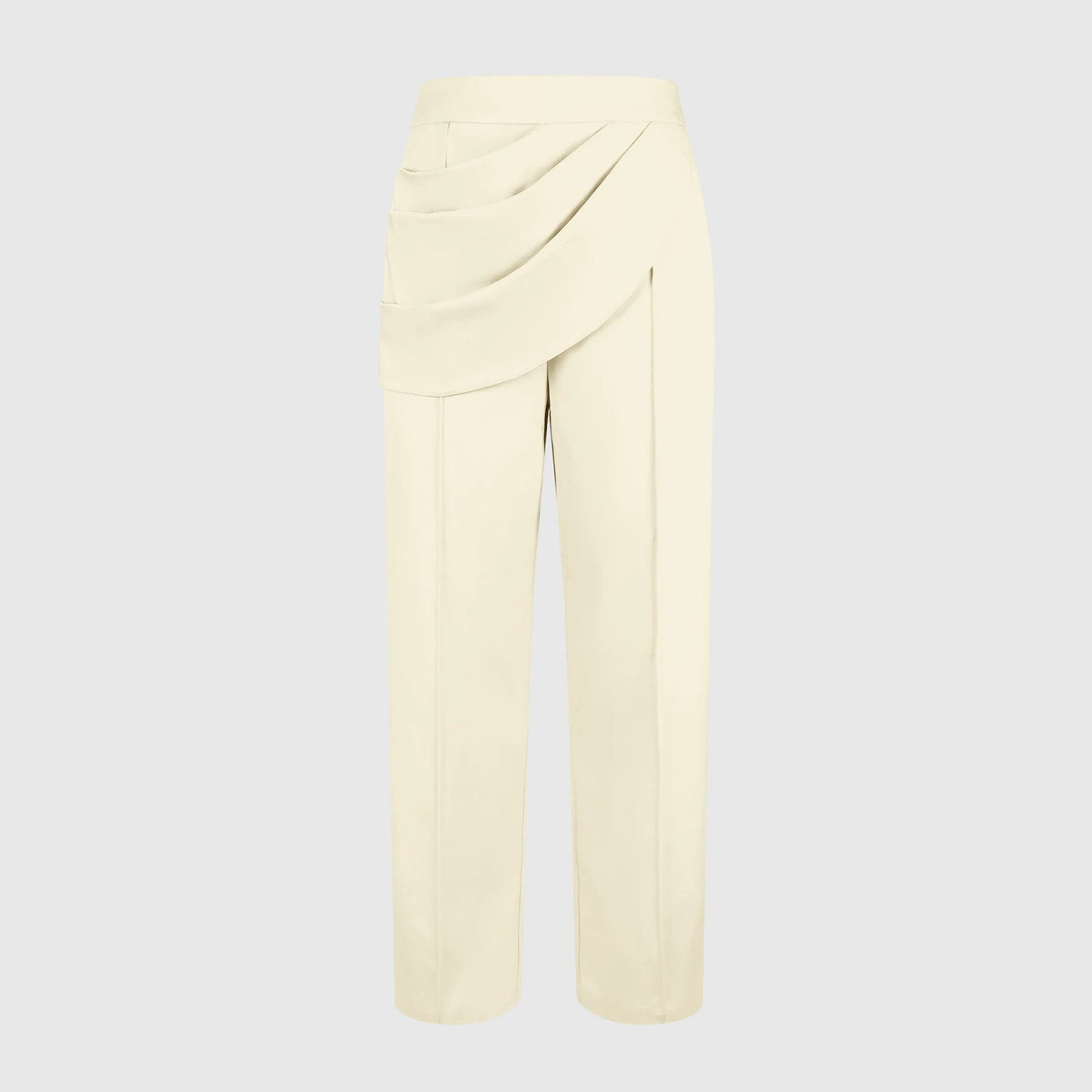 Design-focused Irregularly Crossed Mid-rise Tailored Trousers