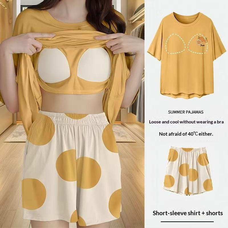 Womens Padded Bra Sleepwear Set
