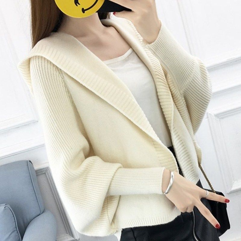Womens Loose-fitting Cardigan, Short Sweater Jacket