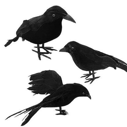 Halloween Party Black Simulation Feather Crow Decorations