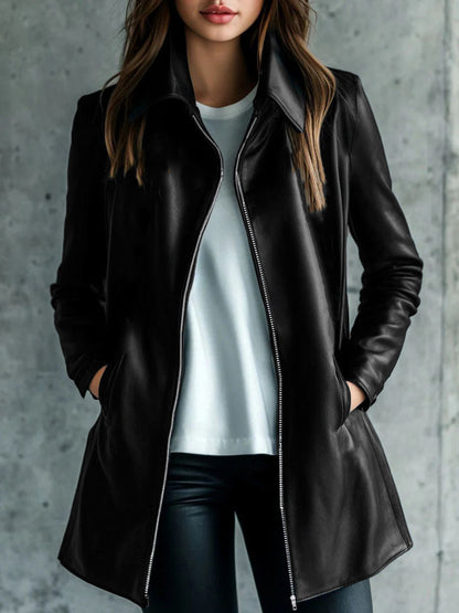 Women's Leather Jacket Elegant High-grade Versatile Casual