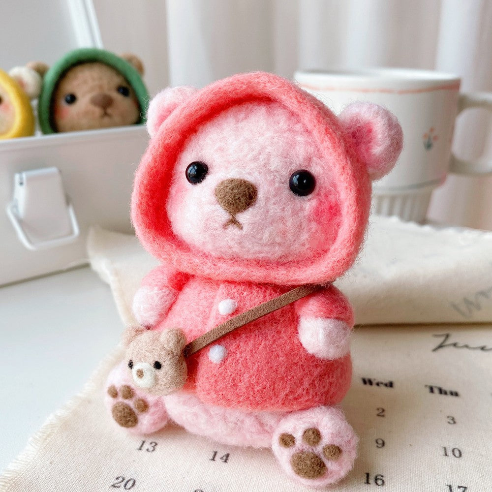 Wool Felt Poke Material Package Bear Diy Keychain Pendant