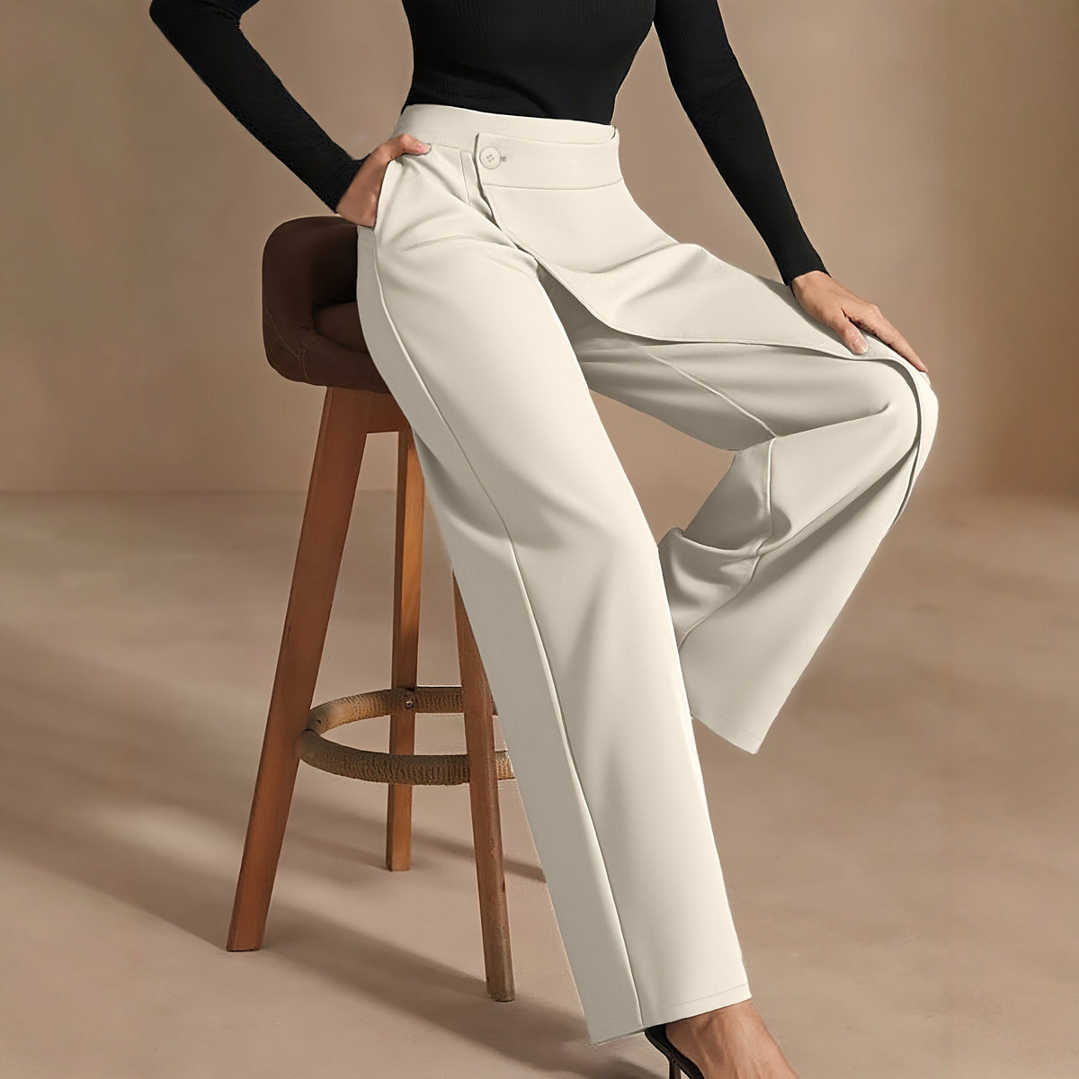 Amazon Cross-Border Fashion Irregular Patchwork Suit Pants Spring And Autumn Design Casual Slimming Straight Wide-Leg Pants