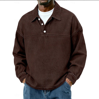 Men's Solid-Color Casual Long-Sleeve Top
