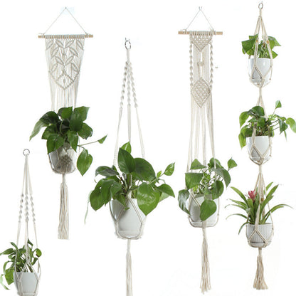 Beige Cotton Rope Plant Hanger