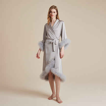 Long Feather Nightgown Womens Loungewear