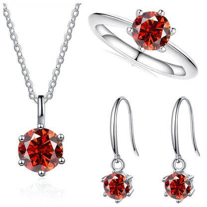 3-Carat Sterling Silver Moissanite Jewelry Set