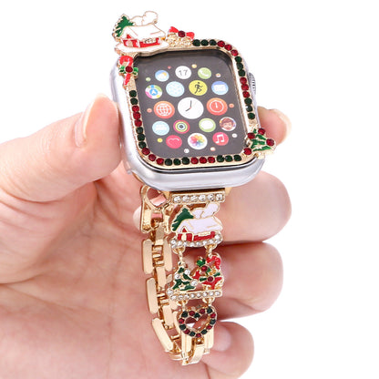 New Christmas Watch Strap Suitable For IWatch Chain Case Iwatch56789Sechristmas
