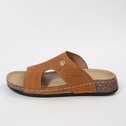 Multi-colored Hollow-out Slide Sandals