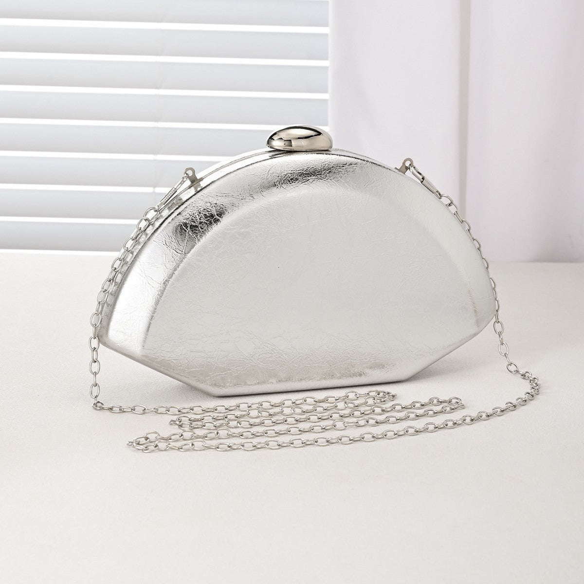 Womens Glossy Clutch Evening Bag Shoulder Chain Bag