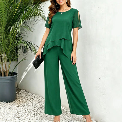 Women's Chiffon Patchwork Irregular Set