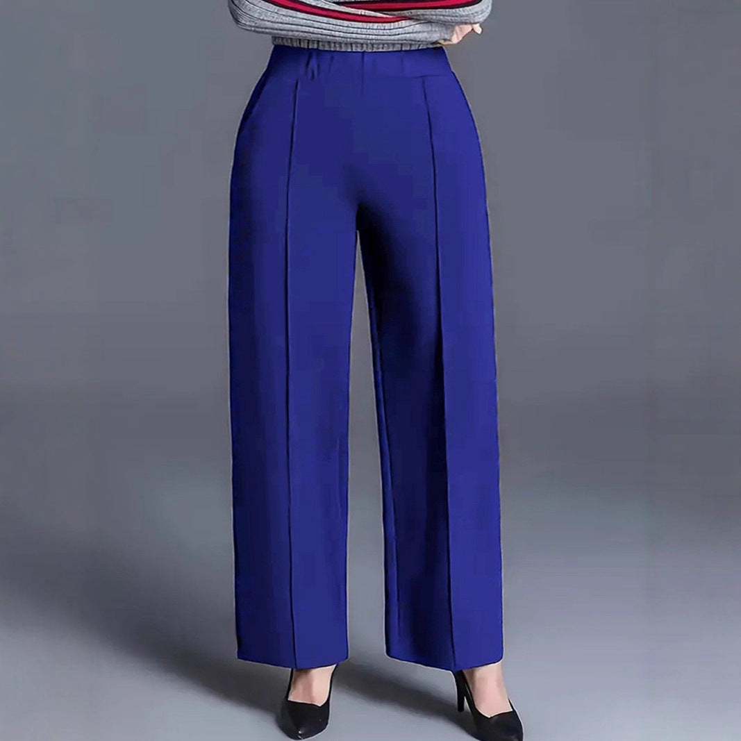 Women's Four-Season Solid-Color Loose-Fit Slimming Casual Trousers