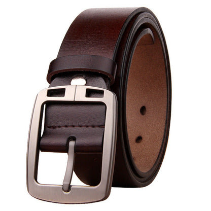 Men's Antique Pin Buckle Cowhide Belt